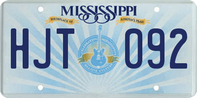 MS license plate HJT092