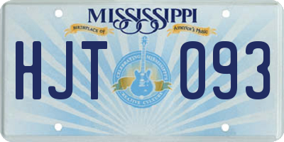 MS license plate HJT093