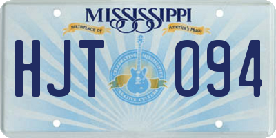 MS license plate HJT094