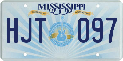 MS license plate HJT097