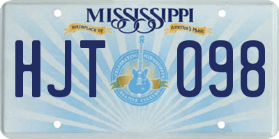 MS license plate HJT098