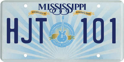 MS license plate HJT101