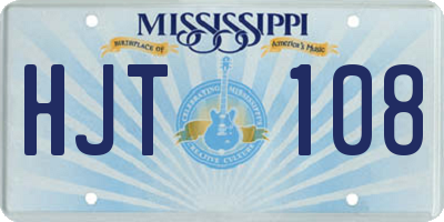 MS license plate HJT108