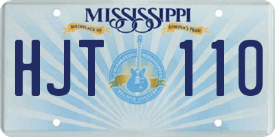 MS license plate HJT110
