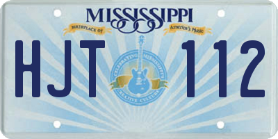 MS license plate HJT112