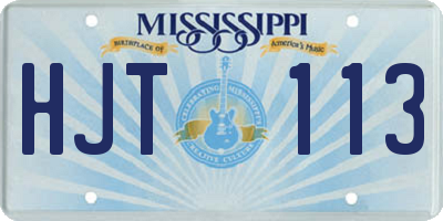 MS license plate HJT113