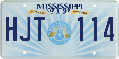 MS license plate HJT114