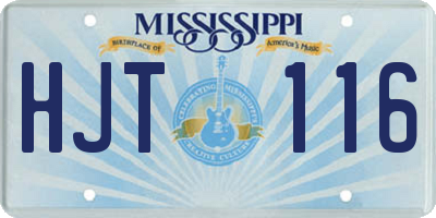MS license plate HJT116