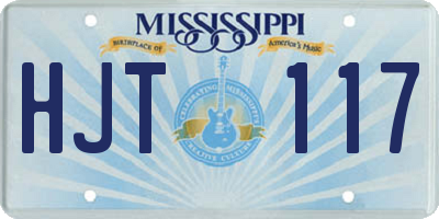 MS license plate HJT117
