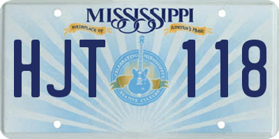 MS license plate HJT118