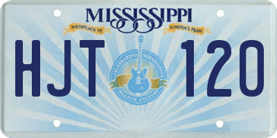 MS license plate HJT120