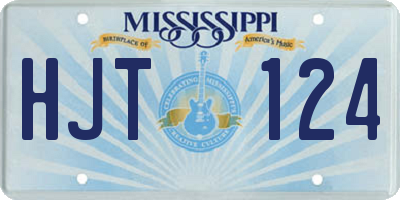 MS license plate HJT124