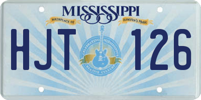 MS license plate HJT126