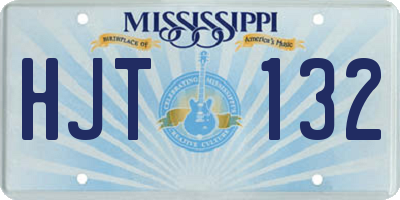 MS license plate HJT132