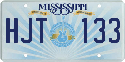 MS license plate HJT133