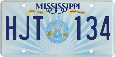 MS license plate HJT134
