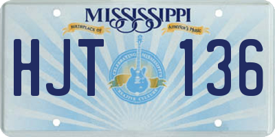 MS license plate HJT136