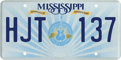 MS license plate HJT137