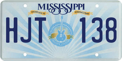 MS license plate HJT138