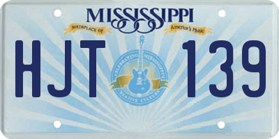 MS license plate HJT139