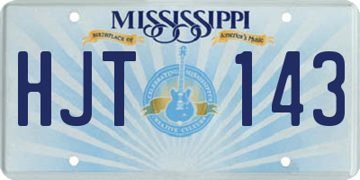 MS license plate HJT143