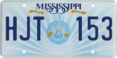 MS license plate HJT153