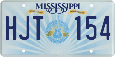 MS license plate HJT154