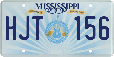 MS license plate HJT156