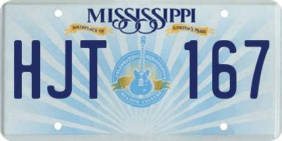 MS license plate HJT167