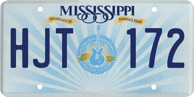 MS license plate HJT172