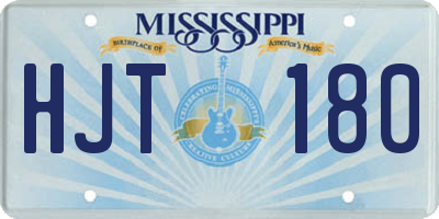 MS license plate HJT180