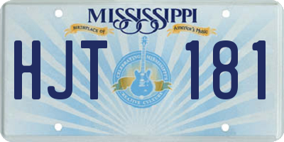 MS license plate HJT181