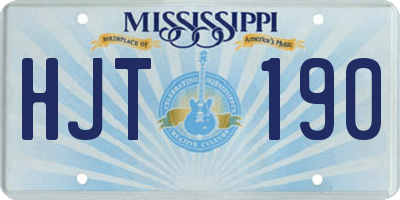 MS license plate HJT190