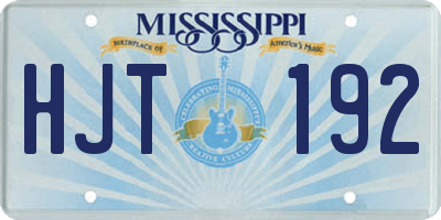 MS license plate HJT192