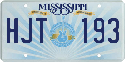 MS license plate HJT193