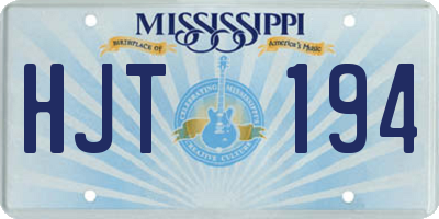 MS license plate HJT194