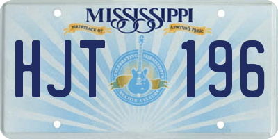 MS license plate HJT196