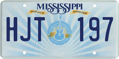 MS license plate HJT197