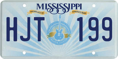 MS license plate HJT199