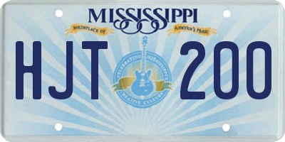 MS license plate HJT200