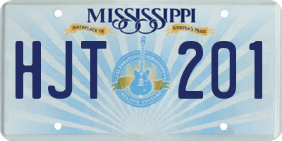 MS license plate HJT201
