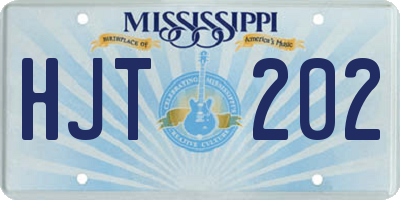 MS license plate HJT202