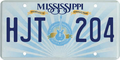 MS license plate HJT204