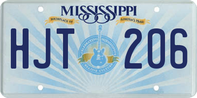 MS license plate HJT206