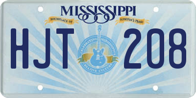 MS license plate HJT208