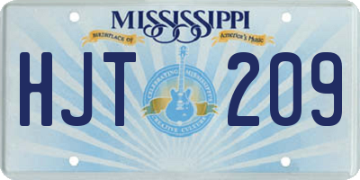 MS license plate HJT209