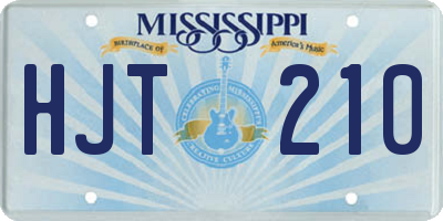 MS license plate HJT210