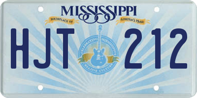 MS license plate HJT212