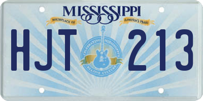 MS license plate HJT213