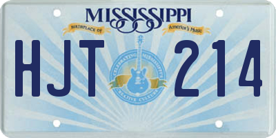 MS license plate HJT214